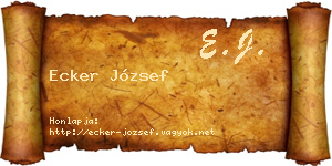 Ecker József névjegykártya